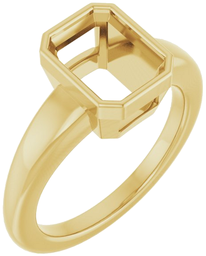 Sužadėtuvių Žiedas „Bezel-Set Solitaire“ 10k yellow gold Emerald 8.5mm x 6.5mm (1)