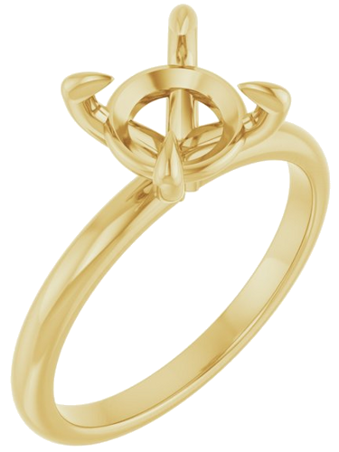 14K Yellow  8 mm Round Solitaire Engagement Ring Mounting (1)