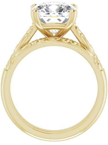 14K Yellow 9 mm Cushion Solitaire Engagement Ring Mounting (7)