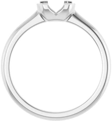 Sužadėtuvių Žiedas „Half-Bezel Solitaire“ 10k white gold Emerald 6mm x 4mm (2)