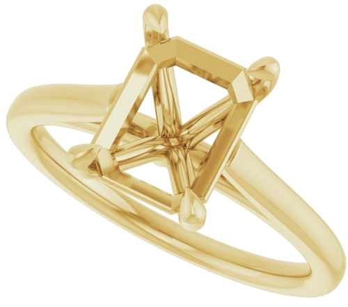 Sužadėtuvių Žiedas „Claw-Pong“ 14k yellow gold Emerald 8.5mm x 6.5mm (5)