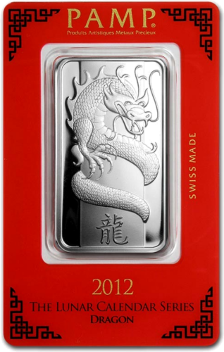 1 oz Kolekcinis investicinio sidabro luitas 2012 Drakono metai Lunar PAMP (1)