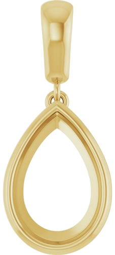 Pakabukas „Bezel-Set Charm“ 14k yellow gold Pear 12mm x 8mm (1)