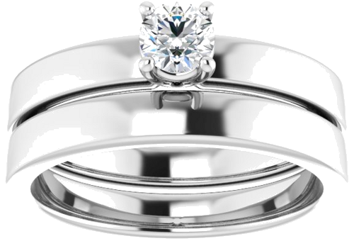 14K White 4.1 mm Round Solitaire Engagement Ring Mounting (8)