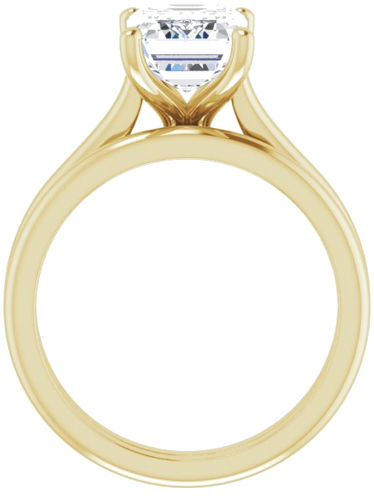 Sužadėtuvių Žiedas „Solitaire“ 585 Geltonojo Aukso Emerald 9mm x 7mm (7)