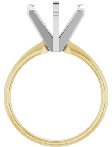 14K Yellow White 12x10 mm Oval Solitaire Engagement Ring Mounting (2)