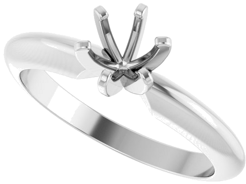 Sužadėtuvių Žiedas „Solitaire“ 14k white gold Round 4.8mm (5)