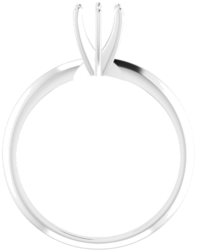 14K White 4.2-4.9 mm Round 6-Prong Solitaire Ring Mounting (2)