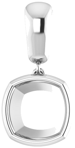 14K White  9 mm Cushion Pendant Mounting (1)