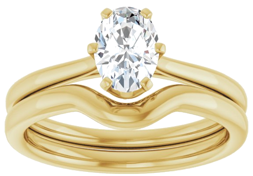 Sužadėtuvių Žiedas „Solitaire“ 585 Geltonojo Aukso Oval 7mm x 5mm (6)