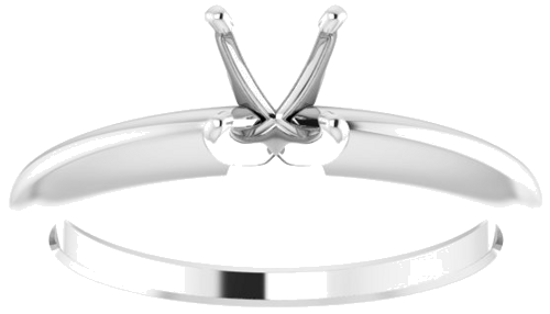 14K White 5-5.3 mm Round 4-Prong Comfort-fit Solitaire Ring Mounting (3)