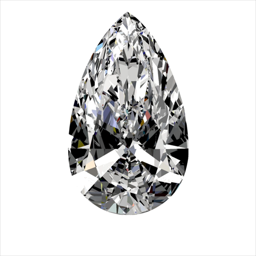 0.38 carat E-VS2 Natūralus Pear Deimantas (1)
