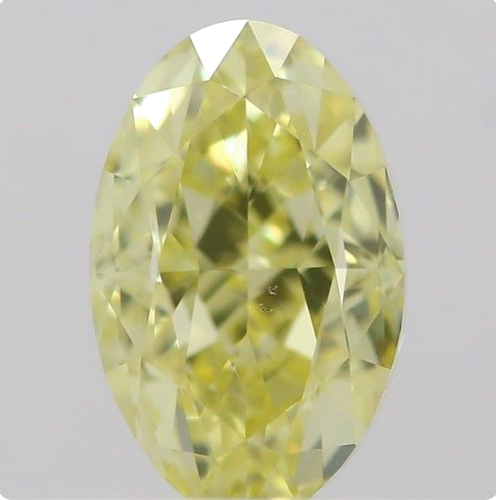 0.5 carat Fancy Intense  Yellow-SI1 Natūralus Oval Deimantas (1)
