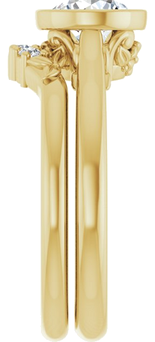 Sužadėtuvių Žiedas „Bezel-Set“ 14k yellow gold Round 6.5mm (9)