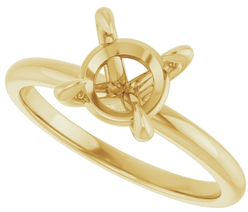 Sužadėtuvių Žiedas „Solitaire“ 10k yellow gold Round 7.4mm (5)