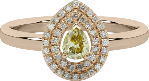 0,55 ctw natūraliais Fancy deimantais inkrustuotas auksinis žiedas (1)