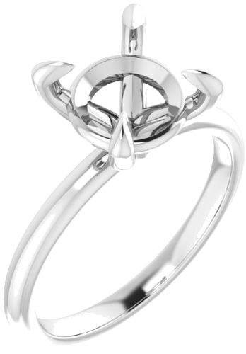 14K White  9 mm Round Solitaire Engagement Ring Mounting (1)