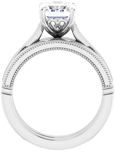 Sužadėtuvių Žiedas „Solitaire“ 14k white gold Emerald 9mm x 7mm (7)