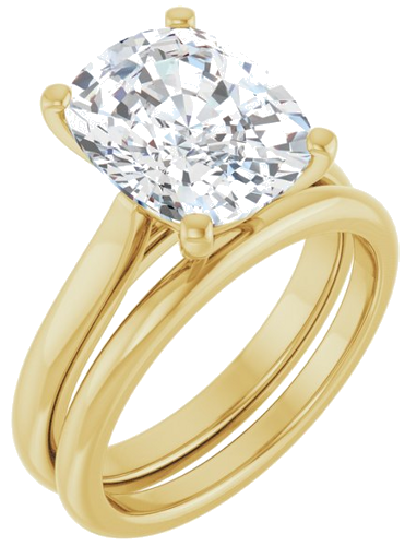 Sužadėtuvių Žiedas 14k yellow gold Elongated Cushion 11mm x 9mm (6)