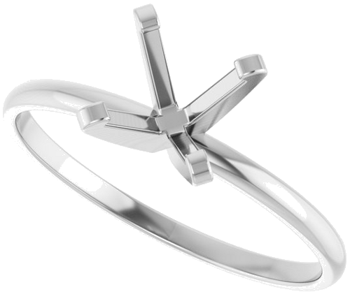 Sužadėtuvių Žiedas „Solitaire“ 14k white gold Round 6.4mm (5)