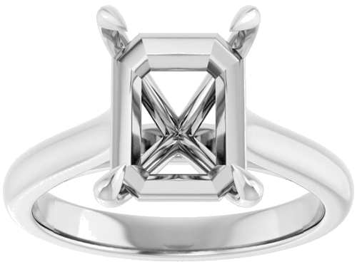Sužadėtuvių Žiedas „Claw-Prong“ 14k white gold Emerald 10mm x 8mm (3)
