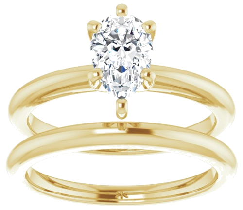 14K Yellow  8x5 mm Pear Solitaire Engagement Ring Mounting (8)