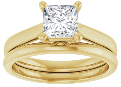 Sužadėtuvių Žiedas „Solitaire“ 585 Geltonojo Aukso Square 5.5mm (8)