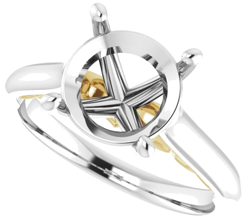 14K White   Yellow 9.4 mm Round Engagement Ring Mounting (5)