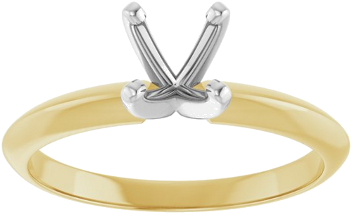 14K Yellow White 5.7-6 mm Round 4-Prong Light Solitaire Ring Mounting (3)