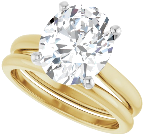 Sužadėtuvių Žiedas 14k yellow/white gold Oval 11mm x 9mm (10)
