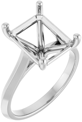 Sužadėtuvių Žiedas „Claw-Prong“ 14k white gold Emerald 11mm x 9mm (1)