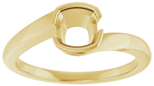 Sužadėtuvių Žiedas „Half-Bezel Solitaire“ 10k yellow gold Cushion 5.5mm (3)