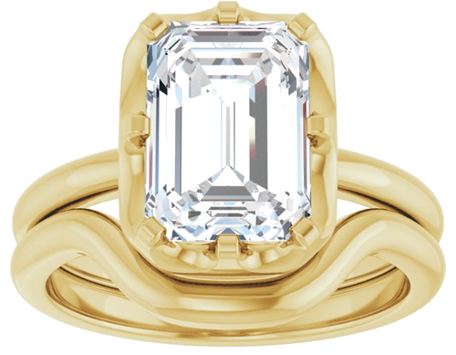 Sužadėtuvių Žiedas „Solitaire“ 14k yellow gold Emerald 10mm x 7mm (8)