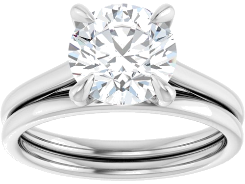 Sužadėtuvių Žiedas „Claw-Prong Solitaire“ 10k white gold Round 8mm (8)