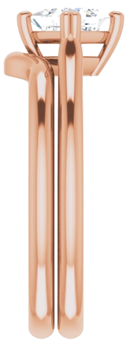 Sužadėtuvių Žiedas „Double Claw-Prong Solitaire“ 10k rose gold Square 4.5mm (9)