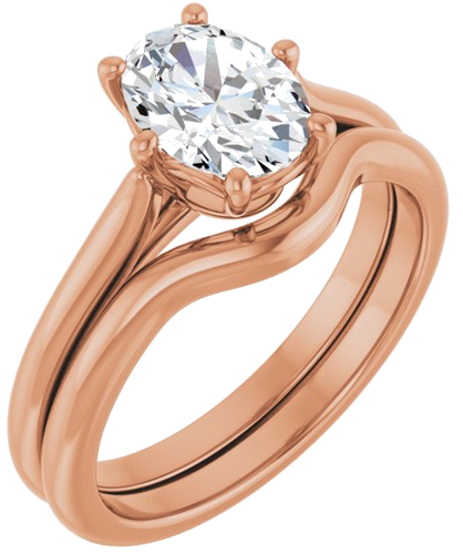 Sužadėtuvių Žiedas 14k rose gold Oval 8mm x 6mm (6)