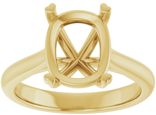 Sužadėtuvių Žiedas „Hearts on Top™“ 14k yellow gold Elongated Cushion 10mm x 8mm (3)