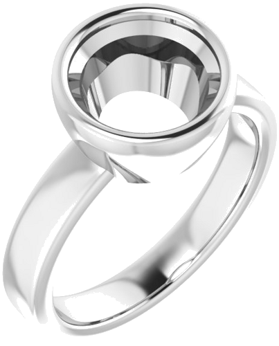 14K White 8.8 mm Round Solitaire Engagement Ring Mounting (1)