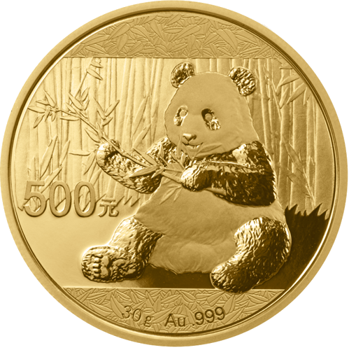 30 g Panda 2017 Kinija 500 juanių auksinė moneta (1)