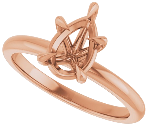 Sužadėtuvių Žiedas „Claw-Prong“ 14k rose gold Pear 9mm x 6mm (5)