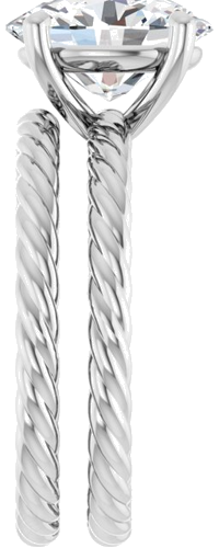 Sužadėtuvių Žiedas „Solitaire“ 585 Baltojo Aukso Oval 10mm x 8mm (9)