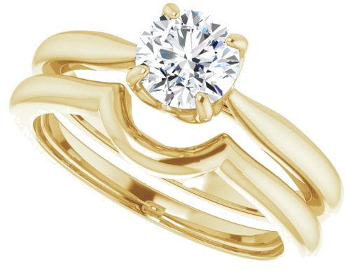 Sužadėtuvių Žiedas „Solitaire“ 14k yellow gold Round 5.8mm (10)