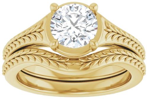 Sužadėtuvių Žiedas „Solitaire“ 14k yellow gold Round 6.5mm (8)