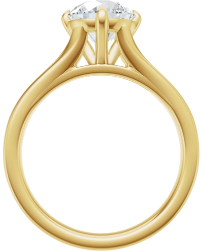 Sužadėtuvių Žiedas „Claw-Prong Split Shank Solitaire“ 14k yellow gold Round 7.4mm (1)