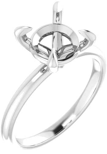 Platinum  8.8 mm Round Solitaire Engagement Ring Mounting (1)