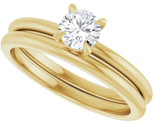 Sužadėtuvių Žiedas „Claw-Prong“ 14k yellow gold Round 4.8mm (10)