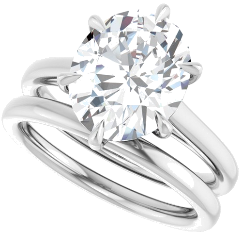 Sužadėtuvių Žiedas „Claw-Pong“ 14k white gold Oval 11mm x 9mm (10)