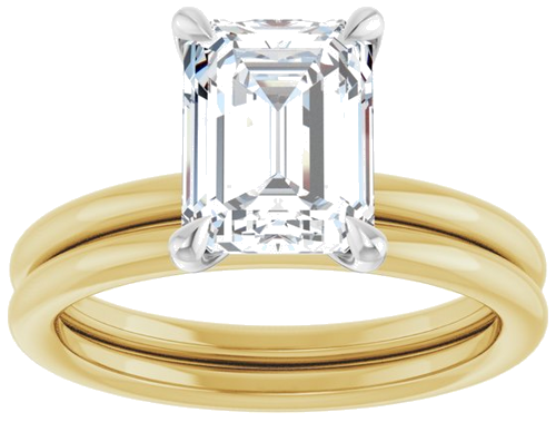Sužadėtuvių Žiedas „Claw-Prong Solitaire“ 14k yellow/white gold Emerald 8.5mm x 6.5mm (8)