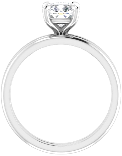 14K White  6x6 mm Cushion Solitaire Engagement Ring Mounting (7)