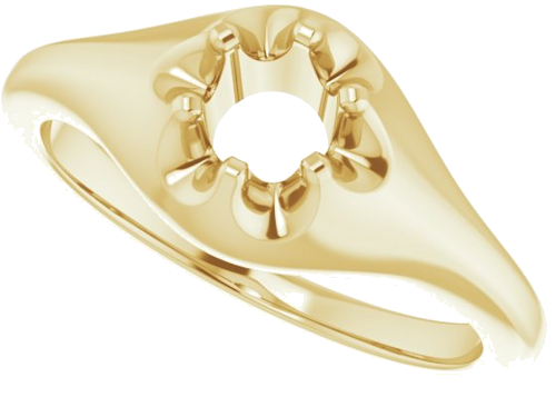 Sužadėtuvių Žiedas „Solitaire Belcher“ 14k yellow gold Round 4.4mm (5)